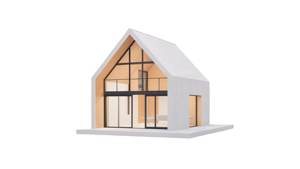 Modern architectural model showcases stunning contemporary house design with expansive glass and wood interiors
