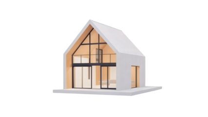 Modern architectural model showcases stunning contemporary house design with expansive glass and wood interiors