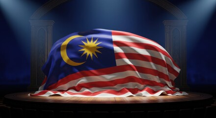 Malaysian Flag Draped on Stage: A Majestic Display of National Pride