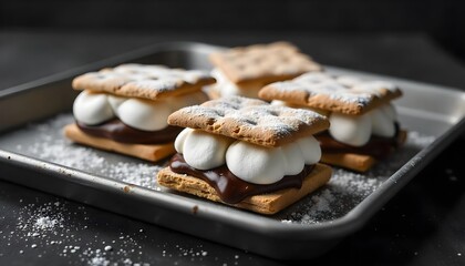 A set of marshmallow smores candy vector icons.