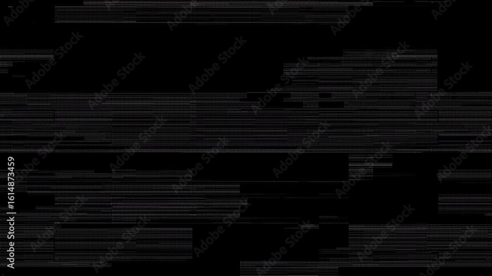Poster abstract glitch art: dynamic pixelated lines & noise