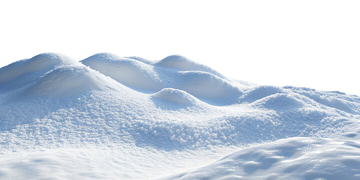 Glistening snow-covered rolling hills with bright sunlight and soft shadows in a winter landscape