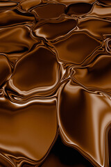 Smooth and glossy chocolate background with abstract melted flow, perfect for dessert ads, packaging, and food-related design. Chocolate background in rich brown tone.