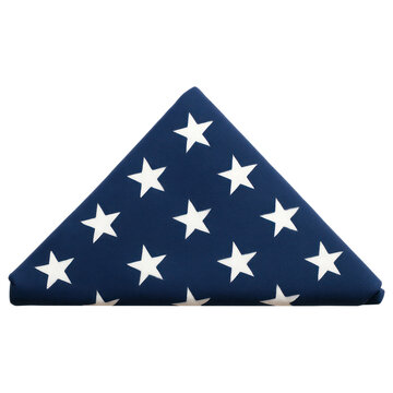 folded american flag with white stars on blue background symbolizing honor and military remembrance