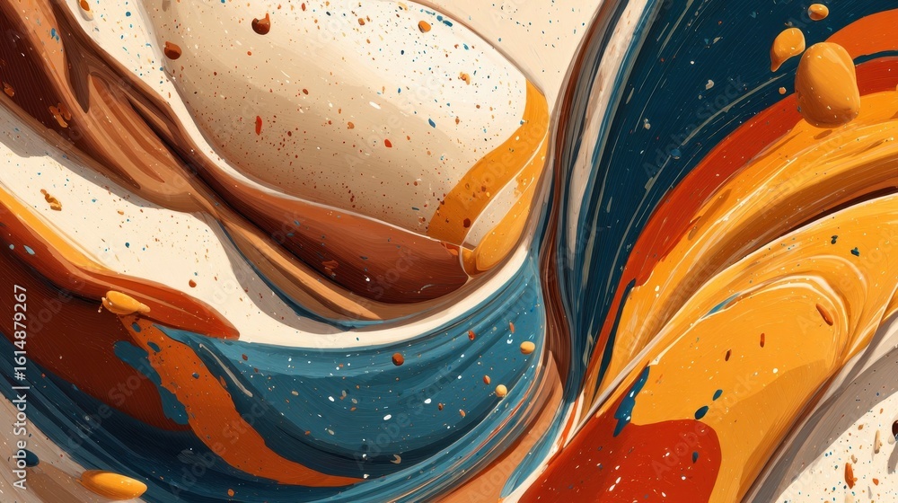 Poster abstract design with flowing colors and texture.