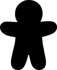 Cute chubby gingerbread man silhouette Isolated.
Cute holiday gingerbread man cookies icon vector.
Holiday gingerbread man cookie.
Transparent background. svg.