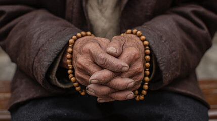 An Elusive Portrait of Resilience: Showcasing the Hands of Wisdom and Tradition in Meditation and Contemplation