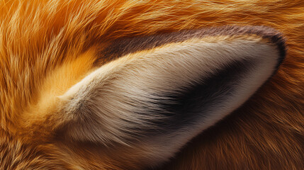 A fox ear covered in soft reddish fur