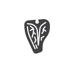 Steak meat solid glyph icon