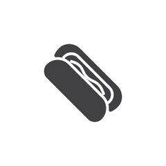 Hot dog solid glyph icon