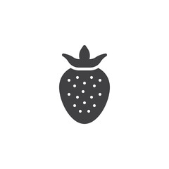 Strawberry fruit solid glyph icon