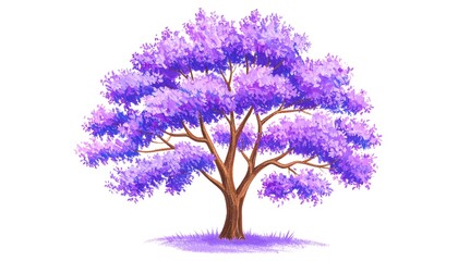 Vibrant purple tree illustration