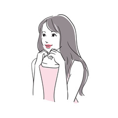 ロングヘアのモデル風美しい女性