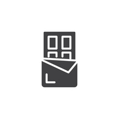 Chocolate bar solid glyph icon