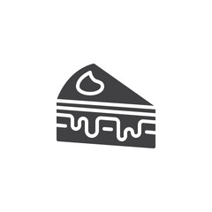 Cheesecake slice solid glyph icon