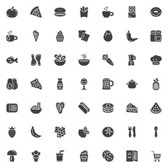 Food and Drink solid glyph icon set