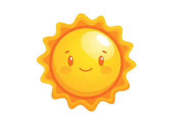 Fototapeta premium Cheerful cartoon sun radiating happiness with a bright yellow face and warm orange rays perfect for joyful designs.