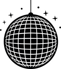 disco ball silhouette vector illustration