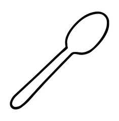 Outline illustration of a single spoon utensil on a light surface