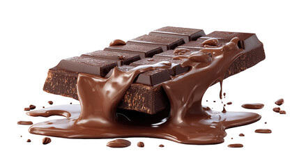 Chocolate cubes with one splashing in spoon, illustration