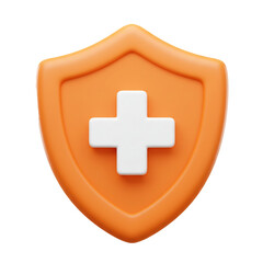 Fototapeta premium A protective shield icon featuring a medical cross symbolizes safety and health representing care and well-being.