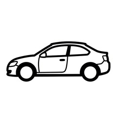 Fototapeta premium Simple Line Art Car Illustration: A Clean Design