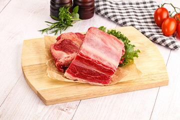 Raw beef rib for cooking
