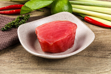Raw fresh Tuna fush steak