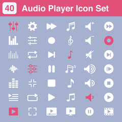Music and sound icon set. Audio Player sign. Vector illustration