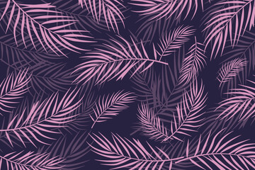 Palm Tree Leaves seamless Pattern background. Vector illustration.