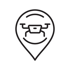 Drone location icon vector design illustration in trendy style
