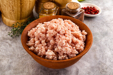 Homemade Raw pork minced meat