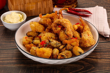 Fritto misto - deep fried seafood mix