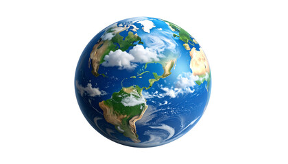 Fototapeta premium Blue and green globe on white background 