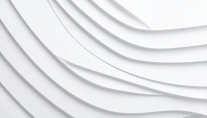 Fototapeta premium Abstract White Paper Layered Effect with Curved Lines and Shadow Play in Neutral Tones