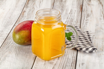 Sweet cold tropical mango juice