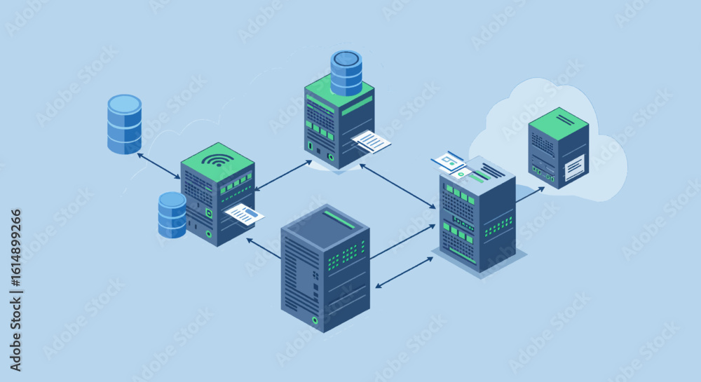 Aufkleber network servers connected data storage cloud computing system