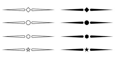 set of text separator shapes in outline. decorative line divider set. vector illustration.