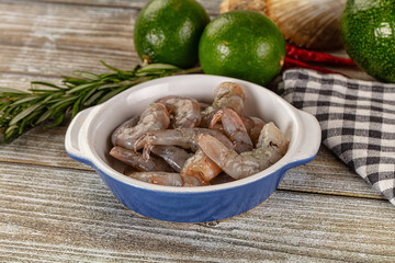 Raw peeled shrimp for cooking