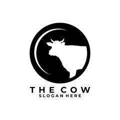 Abstract cow label logo design. Sticker label of Cow Product