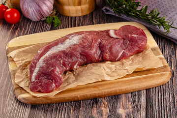 Raw pork meat tenderloin fillet