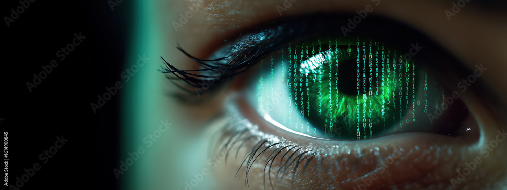 Aufkleber eye interface reflecting digital technology concepts and cyber perception in the modern world of con