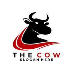 Cow Head logo design vector template. Elegant cow logo design vector template