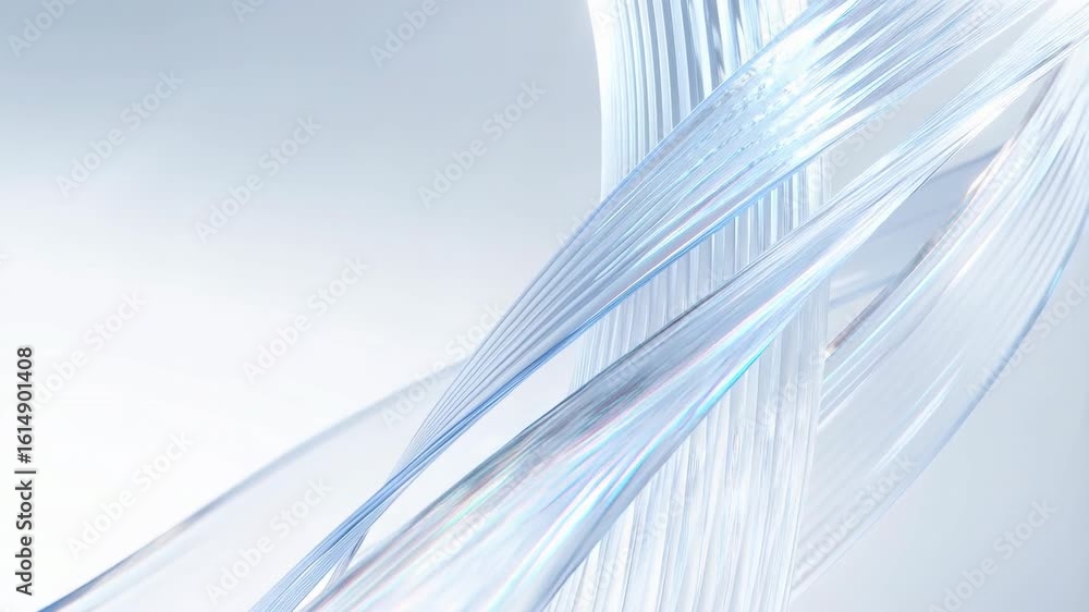Poster white abstract lines and soft waves with translucent stripes for modern background, flowing motion a