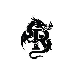 Naklejka premium Stylized dragon illustration isolated on white background isolated on transparent background