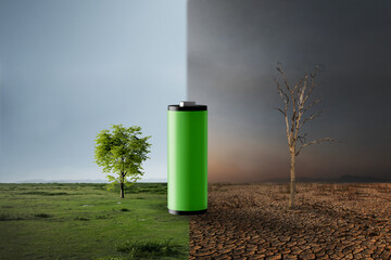 Green energy battery environment impact concept paradox