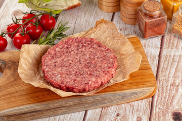 Raw beef cutlet for burger