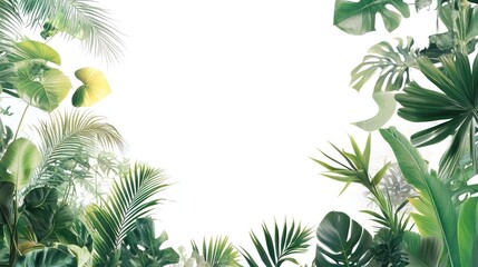 Rainforest Jungle Plants White 