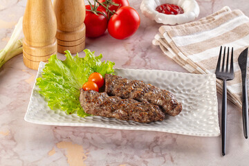 Hot beef kebab minced meat