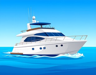 White yacht on a blue sea